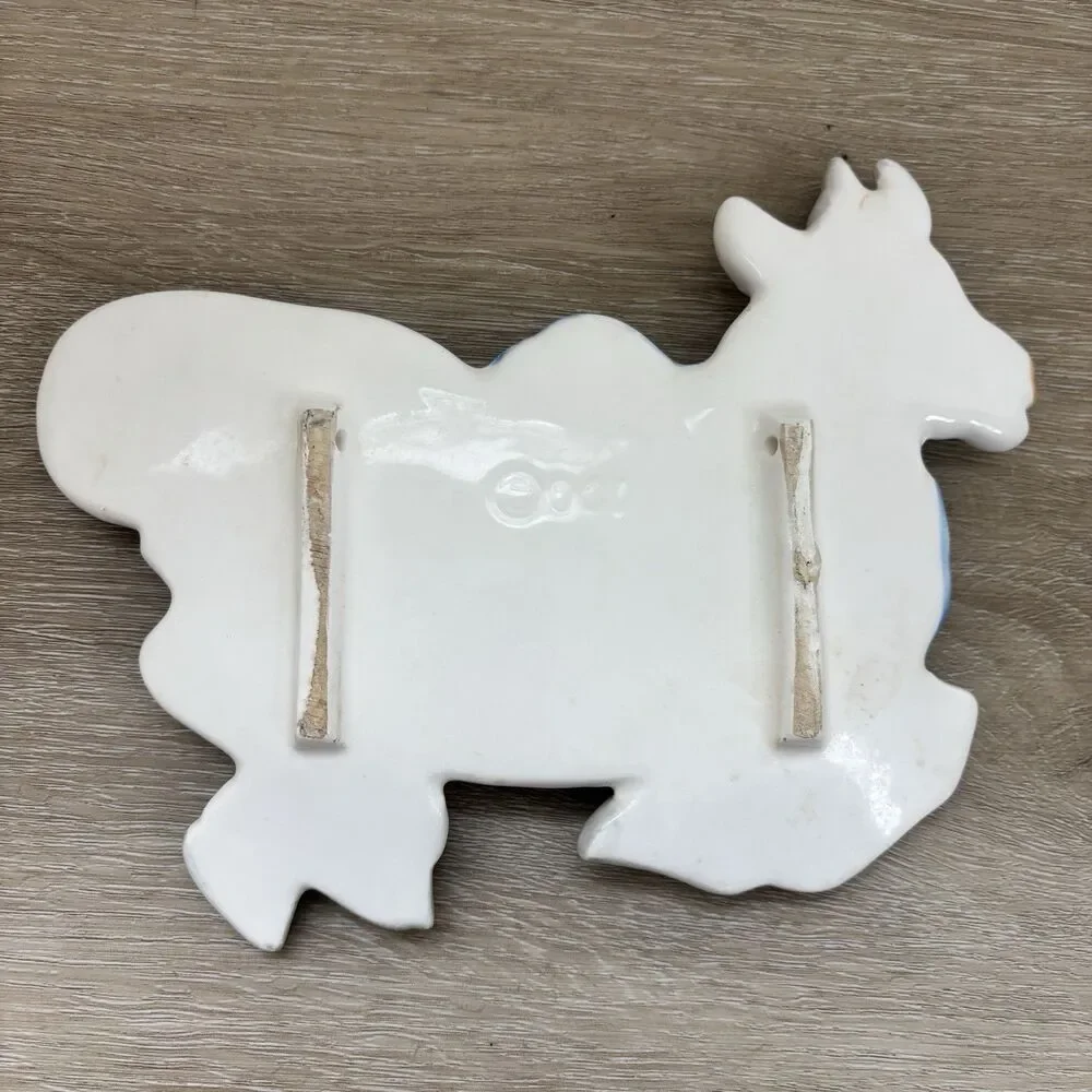 OTAGIRI Vintage Cow Chili Pepper Ceramic Spoon Rest WallHanging Figurine 7
